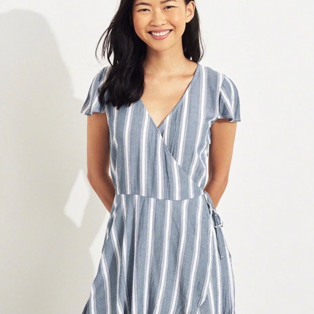 Hollister Women’s Stripes Wrap Romper - Picture 1 of 5